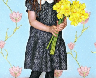 Girl with daffodils