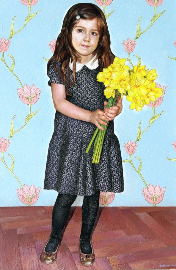Girl with daffodils